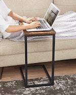 Rustic C-Shaped Industrial Sofa Side Table alternate 3