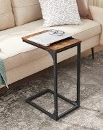 Rustic C-Shaped Industrial Sofa Side Table alternate 7