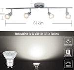Modern 4-Light LED Track Lighting Kit - Chrome alternate 4