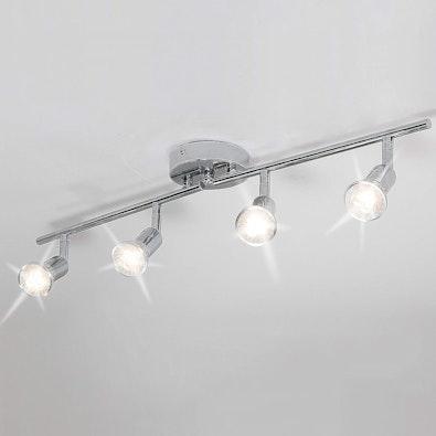 Modern 4-Light LED Track Lighting Kit - Chrome cover