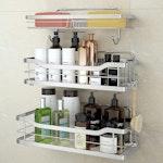 3-Pack Stainless Steel Shower Caddy with Hooks thumbnail