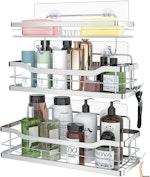 3-Pack Stainless Steel Shower Caddy with Hooks alternate 1
