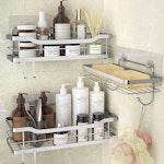 3-Pack Stainless Steel Shower Caddy with Hooks alternate 2