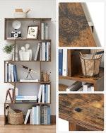 Rustic Brown 5-Tier Bookcase & Room Divider alternate 6