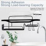 2-Pack Black No-Drill Bathroom Wall Shelf alternate 1
