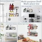 2-Pack Black No-Drill Bathroom Wall Shelf alternate 3