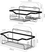 2-Pack Black No-Drill Bathroom Wall Shelf alternate 5