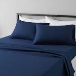 Navy Blue King Size Microfiber Sheet Set alternate 6