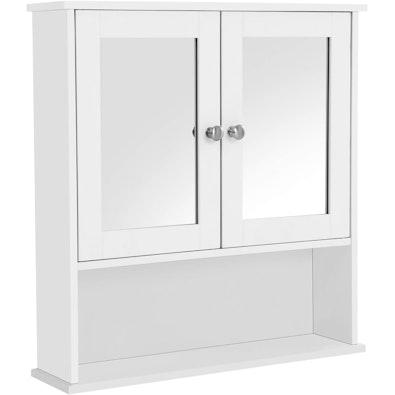 White Double Mirror Bathroom Wall Cabinet cover