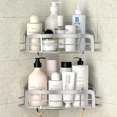 2-Pack Corner Shower Caddy with Hooks cover
