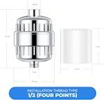 20-Stage Showerhead Filter - Hard Water, Chrome alternate 6