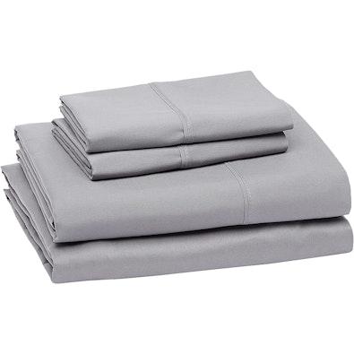 King Size Microfiber Bed Sheet Set - Dark Gray cover