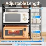 2-Tier Microwave Shelf with Utensil Hooks - White alternate 3