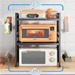 2-Tier Microwave Shelf with Utensil Hooks - White alternate 5