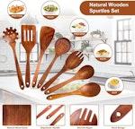 7Pc Teak Wooden Non-Stick Cooking Utensils Set alternate 1