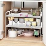 Expandable Cabinet Shelf Organizers, 23 cm (White) alternate 4