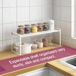 Expandable Cabinet Shelf Organizers, 23 cm (White) alternate 6