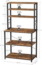 6-Tier Kitchen Shelf with Oven Stand & Hooks alternate 2