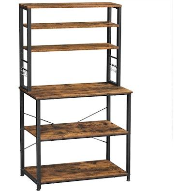 6-Tier Kitchen Shelf with Oven Stand & Hooks cover