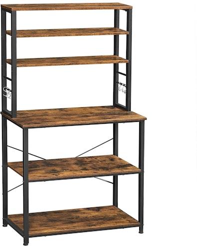 6-Tier Kitchen Shelf with Oven Stand & Hooks cover