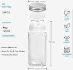 36 Pc Glass Spice Jars with Labels, 120ml Each alternate 2