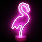 LED Flamingo Neon Sign - Pink, Battery Operated thumbnail