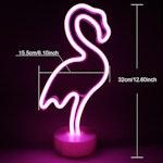 LED Flamingo Neon Sign - Pink, Battery Operated alternate 1