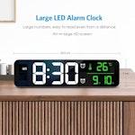 Large LED Digital Mirror Wall Clock alternate 1