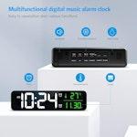Large LED Digital Mirror Wall Clock alternate 3