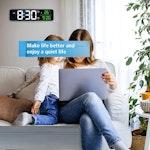 Large LED Digital Mirror Wall Clock alternate 6
