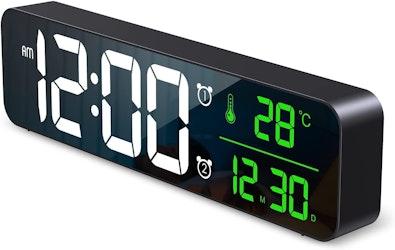 Large LED Digital Mirror Wall Clock cover
