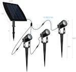 3-Pack LED Solar Spotlights - Outdoor, Waterproof alternate 4