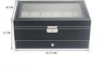 12-Slot Lockable Watch & Jewelry Box - PU Leather alternate 5