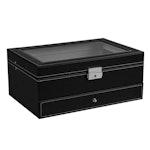 12-Slot Lockable Watch & Jewelry Box - PU Leather alternate 7