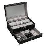12-Slot Lockable Watch & Jewelry Box - PU Leather alternate 8