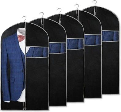 5-Pack Black Suit Storage Bags cover