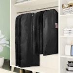 Pack of 5 Black Garment Bags 60x100cm with Zipper alternate 3