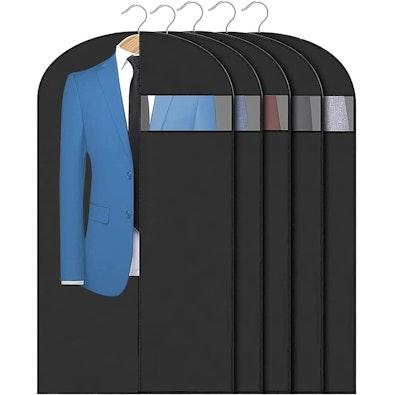 Pack of 5 Black Garment Bags 60x100cm with Zipper cover