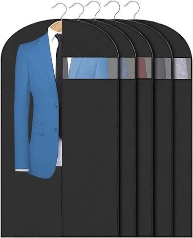 Pack of 5 Black Garment Bags 60x100cm with Zipper cover