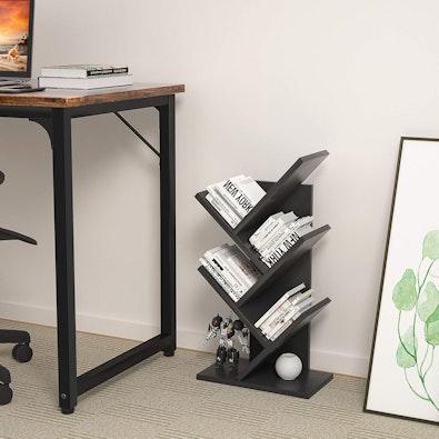 5-Tier Tree Bookshelf Storage Rack (Black) cover
