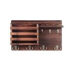 Rustic Wood Wall Mounted Key and Mail Holder alternate 6