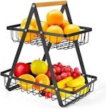 2-Tier Fruit Basket Stand for Kitchen Countertop thumbnail