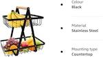 2-Tier Fruit Basket Stand for Kitchen Countertop alternate 6