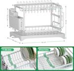 2-Tier Dish Drying Rack with Drainage Tray (Black) alternate 1