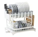2-Tier Dish Drying Rack with Drainage Tray (Black) alternate 8