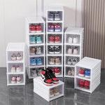 3-Tier Stackable Shoe Storage Box Organizer thumbnail