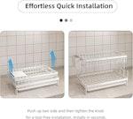 2-Tier Dish Drying Rack with Drainage Tray (White) alternate 5