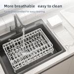 2-Tier Dish Drying Rack with Drainage Tray (White) alternate 6