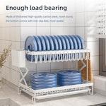 2-Tier Dish Drying Rack with Drainage Tray (White) alternate 7