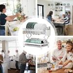 2-Tier Dish Drying Rack with Drainage Tray (White) alternate 8